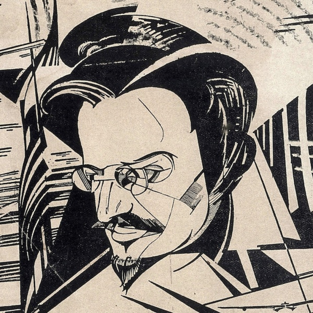 Cubist portrait of Leon Trotsky