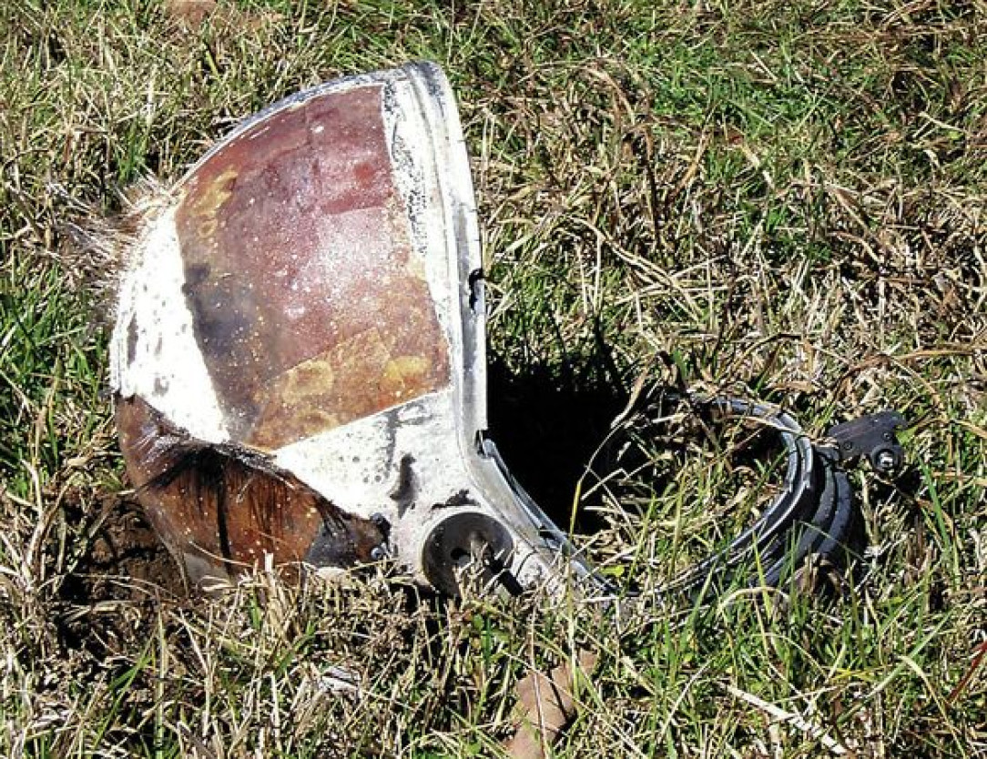 After the Space Shuttle Columbia disaster in 2003, a Texas farmer found this astronaut helmet in his field