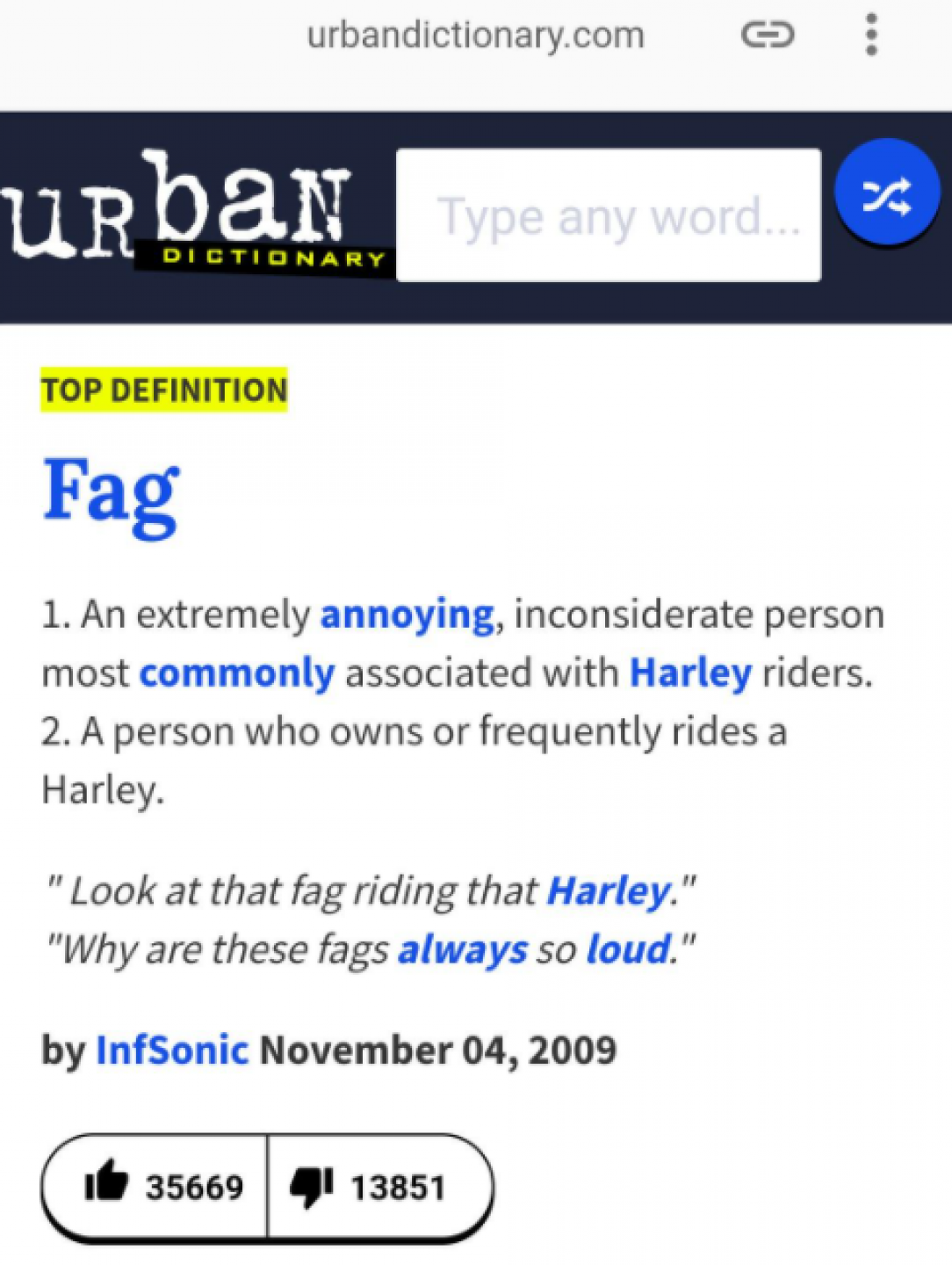 Urban Dictionary knows what fag means