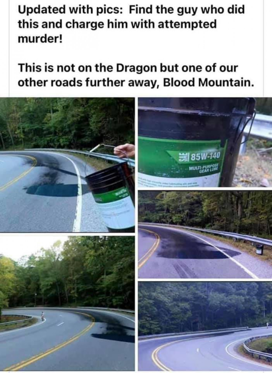 Purposefully making road dangerous