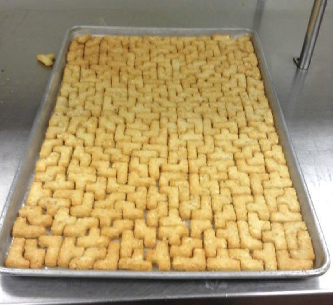 Tater tots arranged perfectly