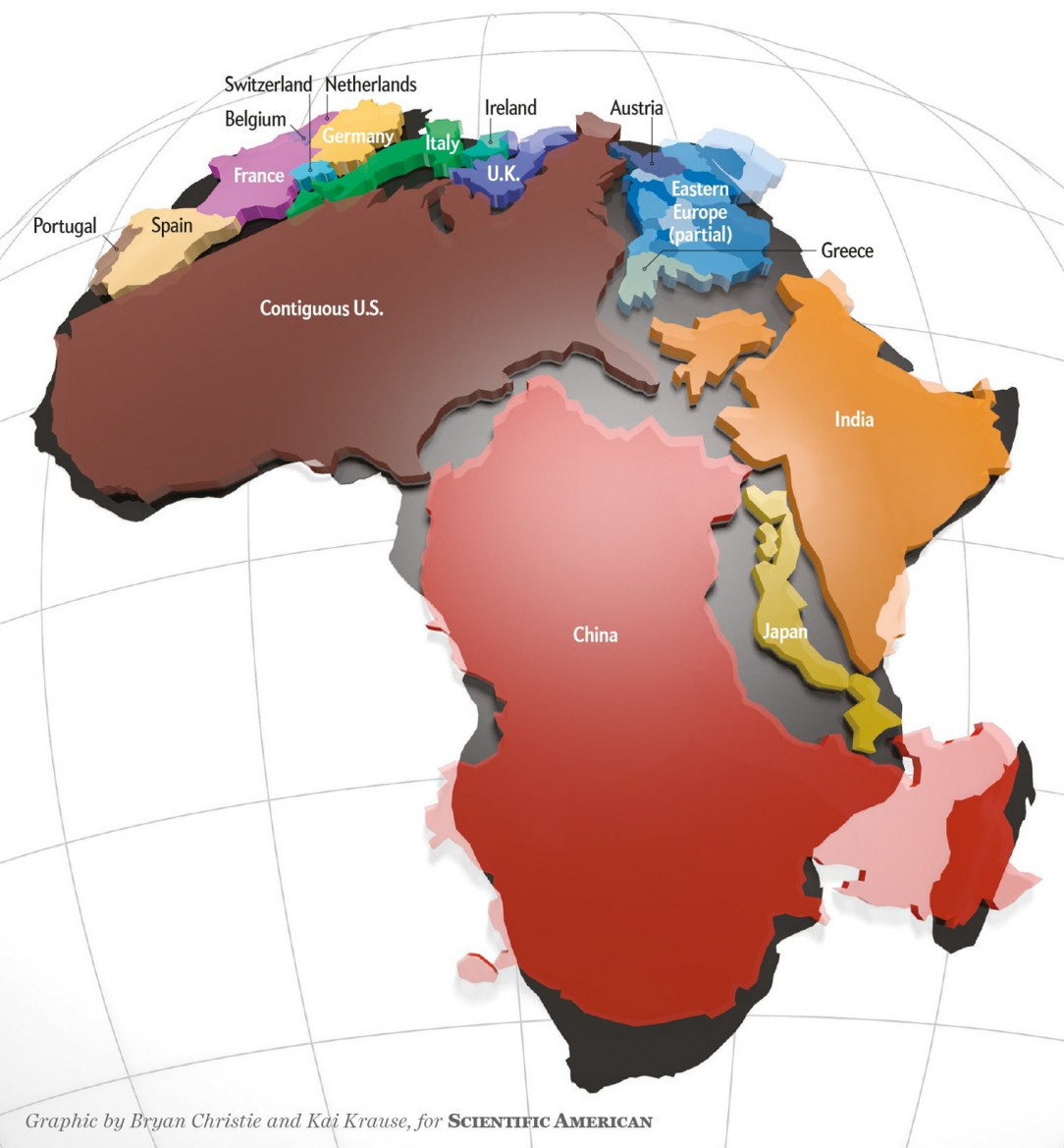 A very interesting guide guide to just how big Africa is