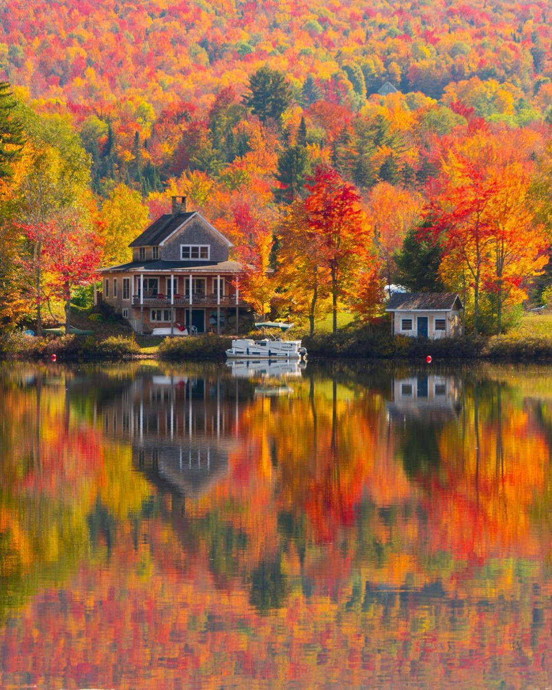 Lake Eden reflections, Eden, Lamoille County, Vermont
