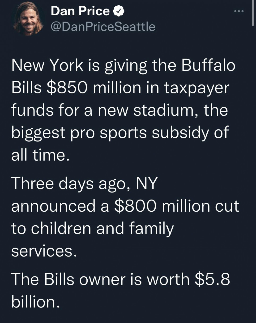 Socialism for sports but not for child/family services