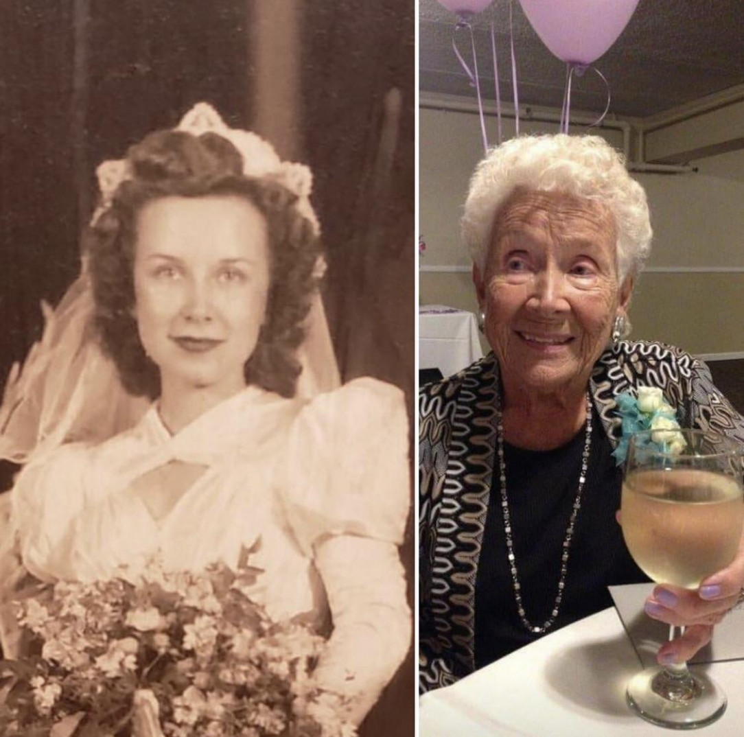 Almost 80 years between these two photos, on track to turn 103 this year