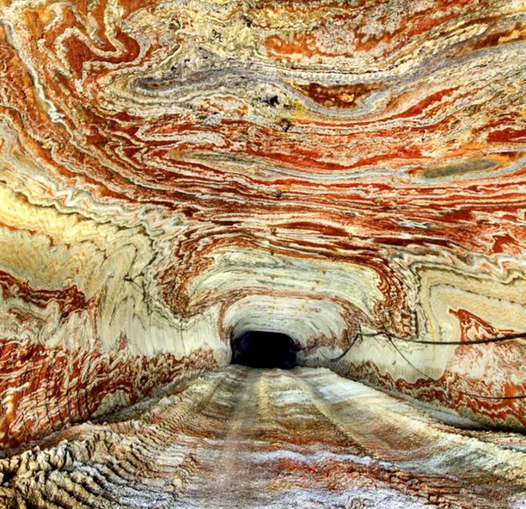 It&#039;s hard to believe the dizzying patterns covering this abandoned salt mine are completely natural