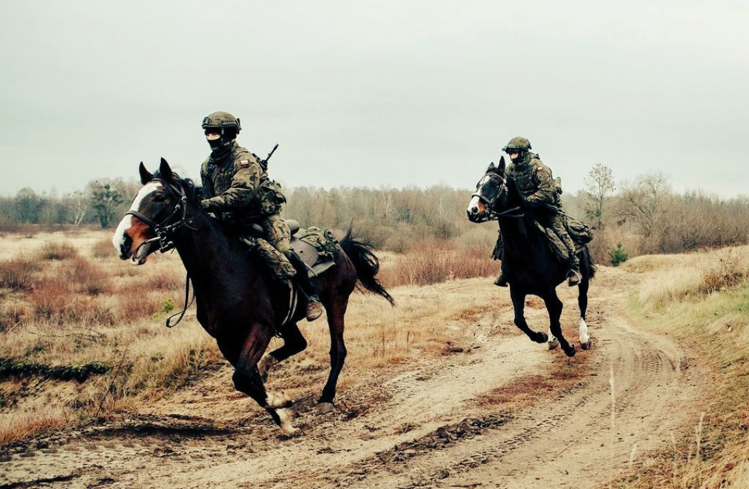 Polish Army horse patrol on Belarusian border (2022) 🏇🏾