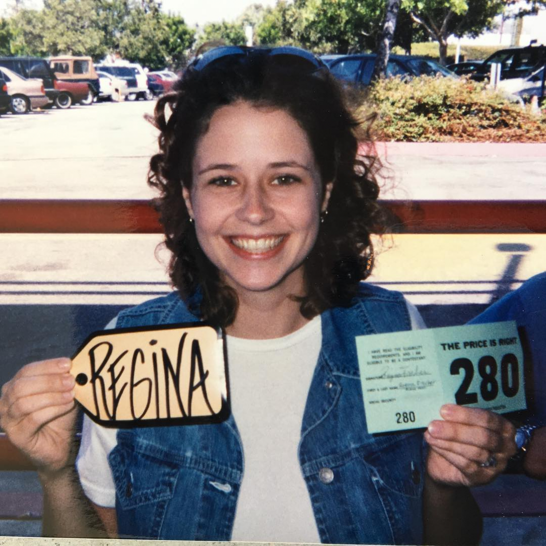 Regina &quot;Jenna&quot; Fischer at a shooting of the Price is Right (90s)