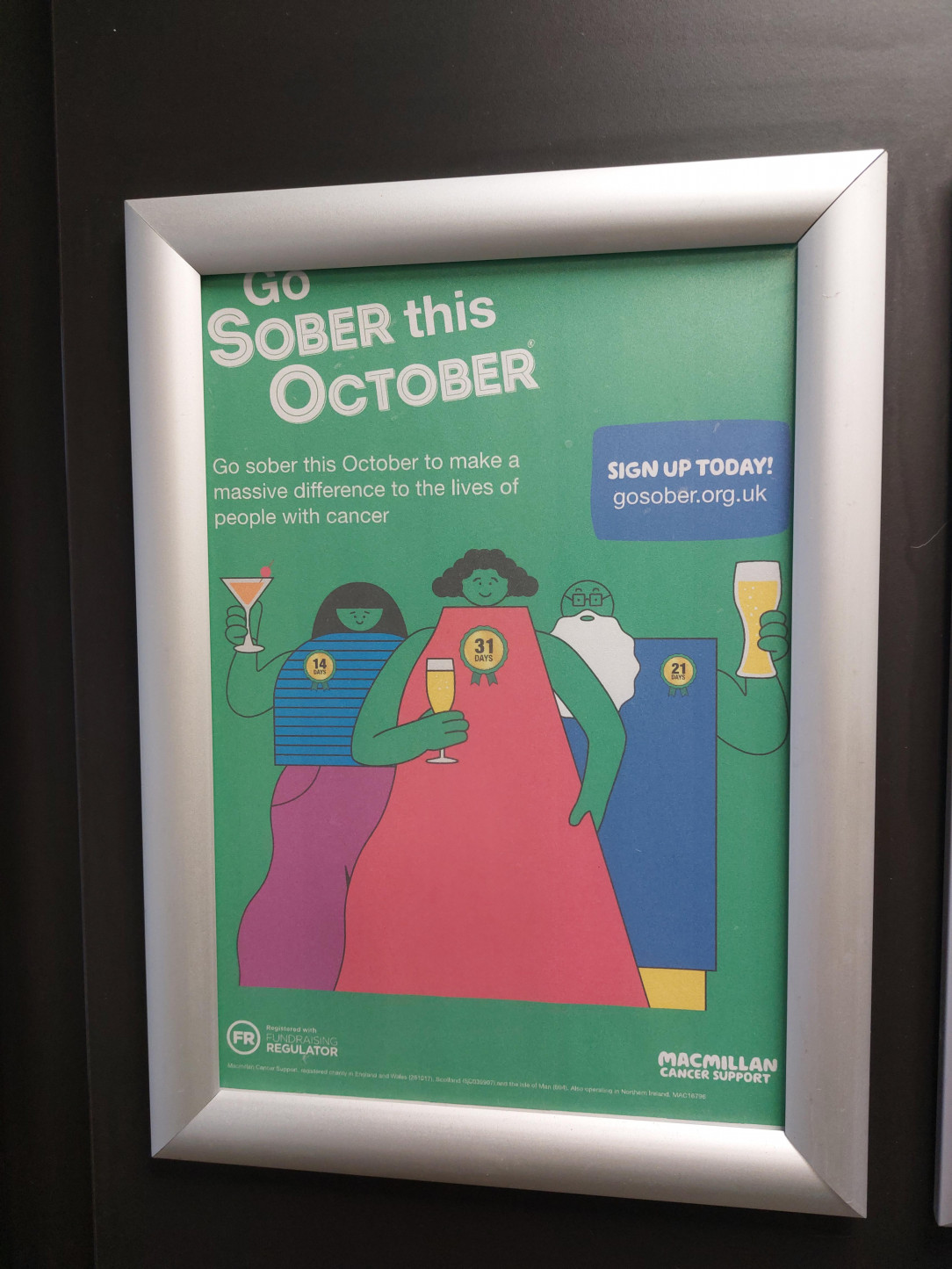 A go sober advert. Featuring people drinking alcohol