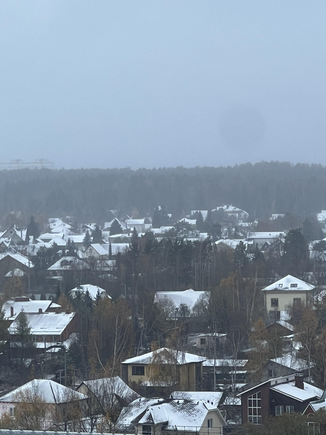 First snow in Moscow today!