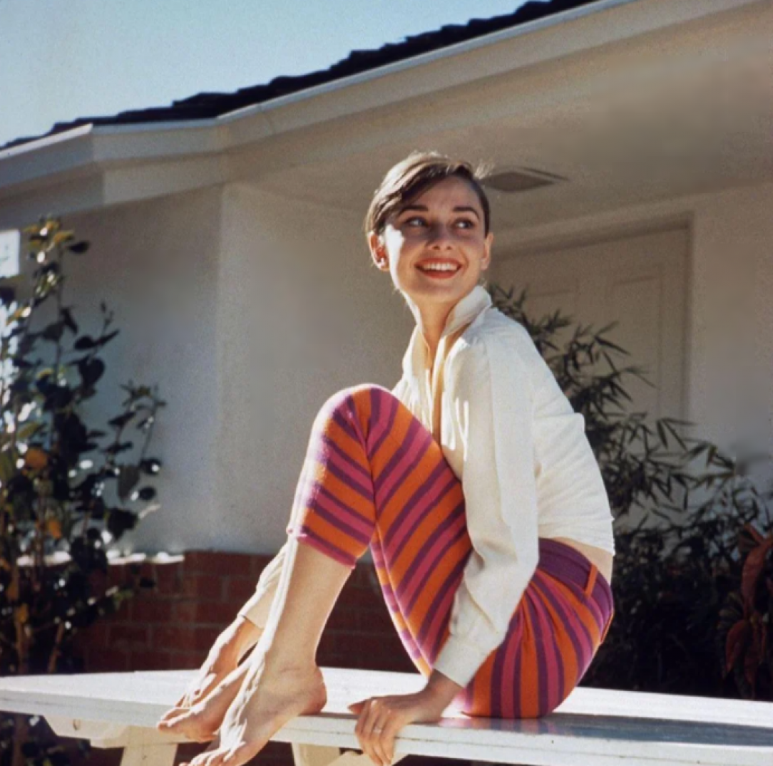 Audrey Hepburn enjoying the sun in 1958