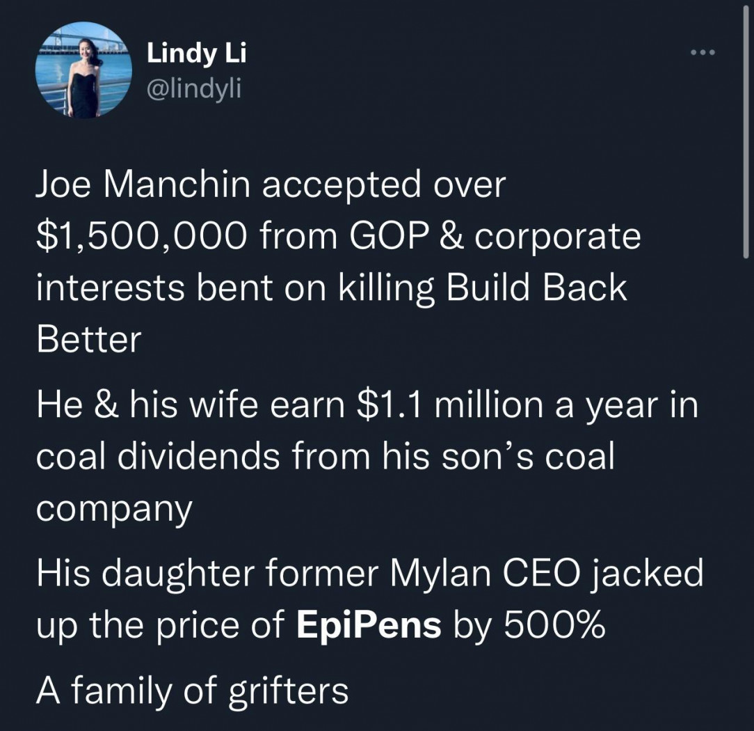 The Manchin Family are Grifters