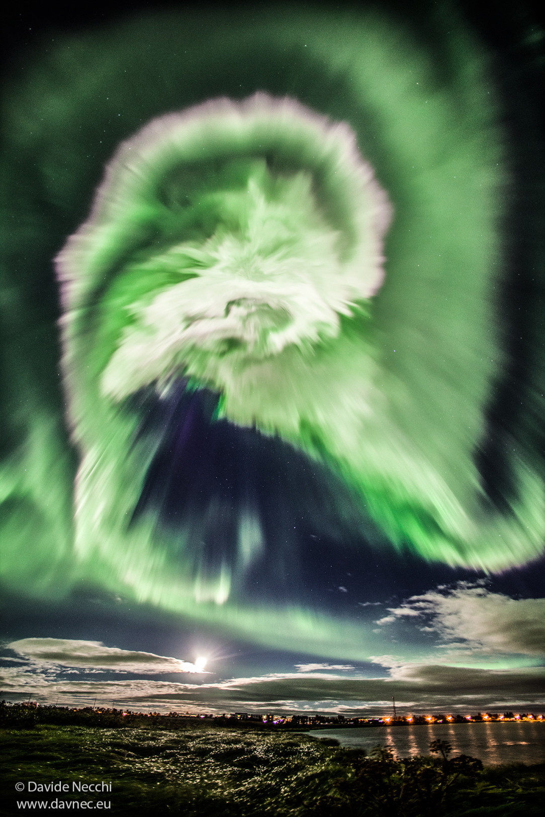 A Spiral Aurora over Iceland