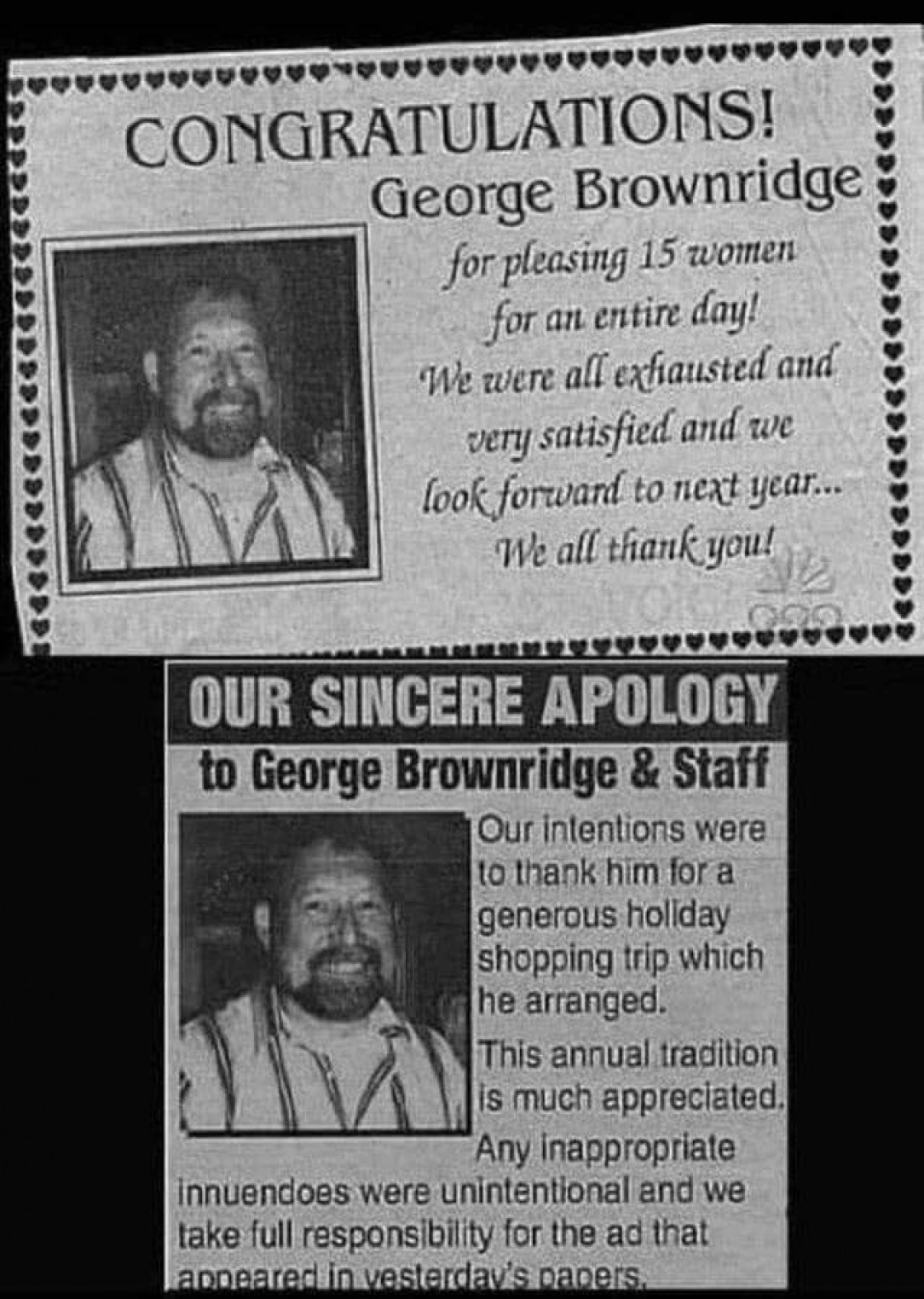 George Brownridge, pleaser of women