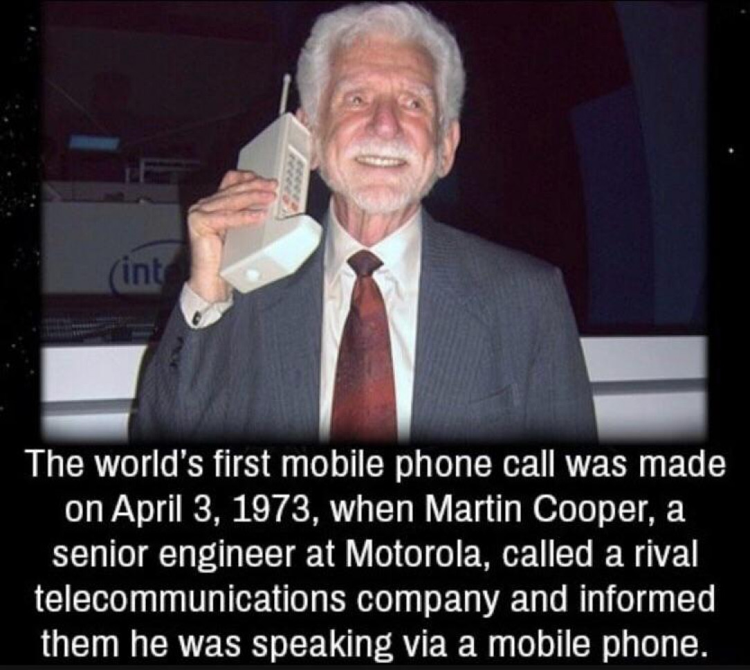 The first mobile phone call!
