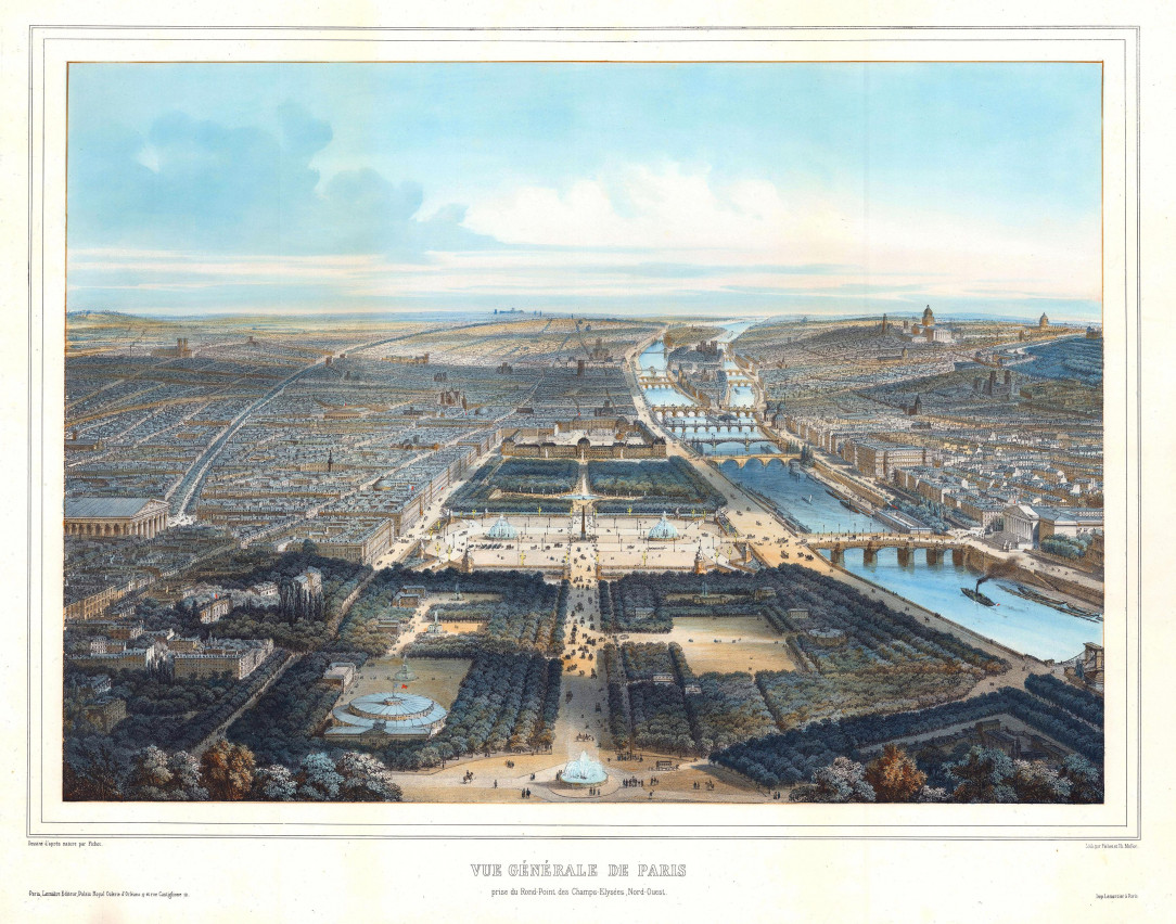 1897 birds eye view of Paris