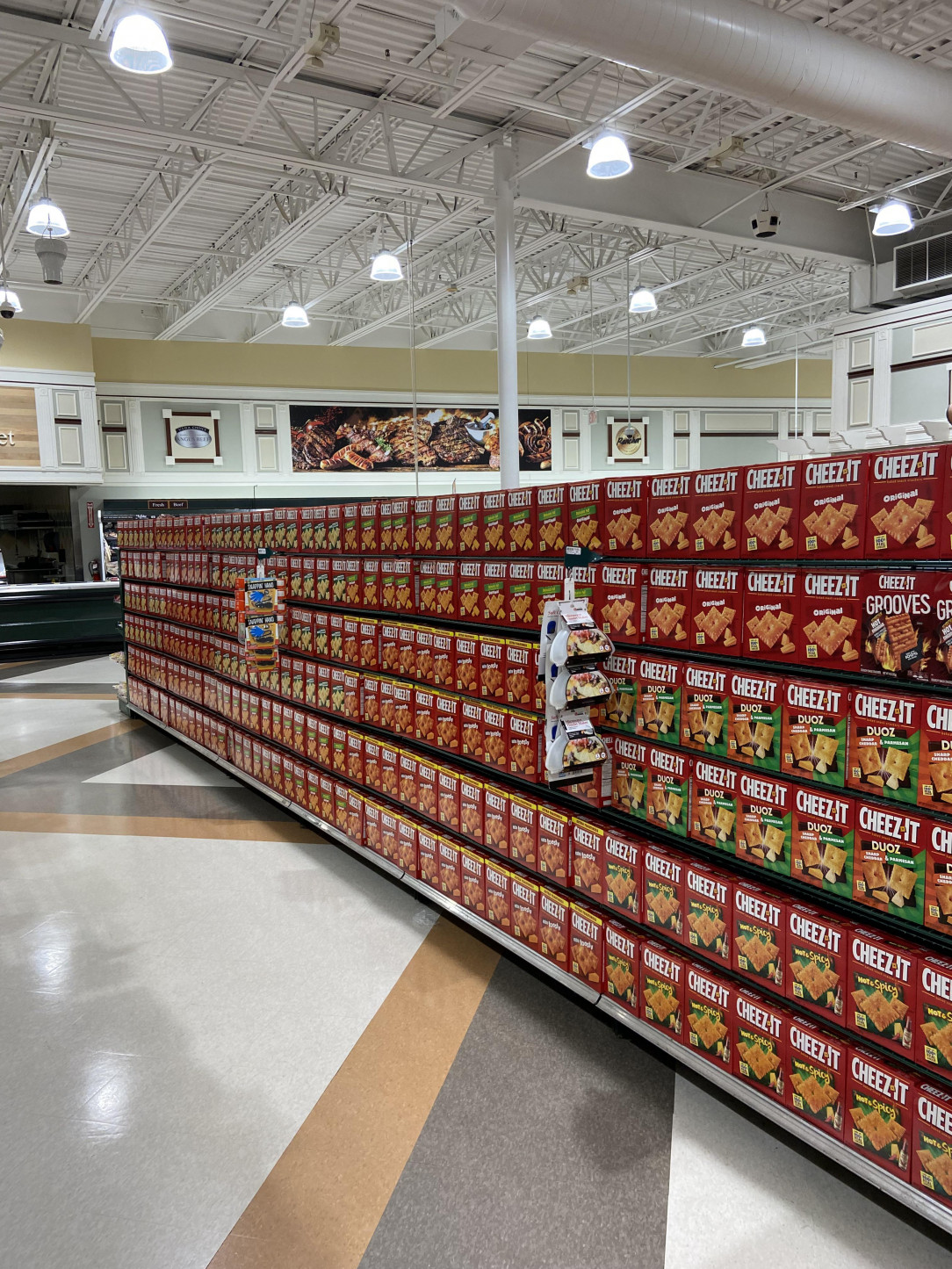 freshly stocked Cheez-It aisle