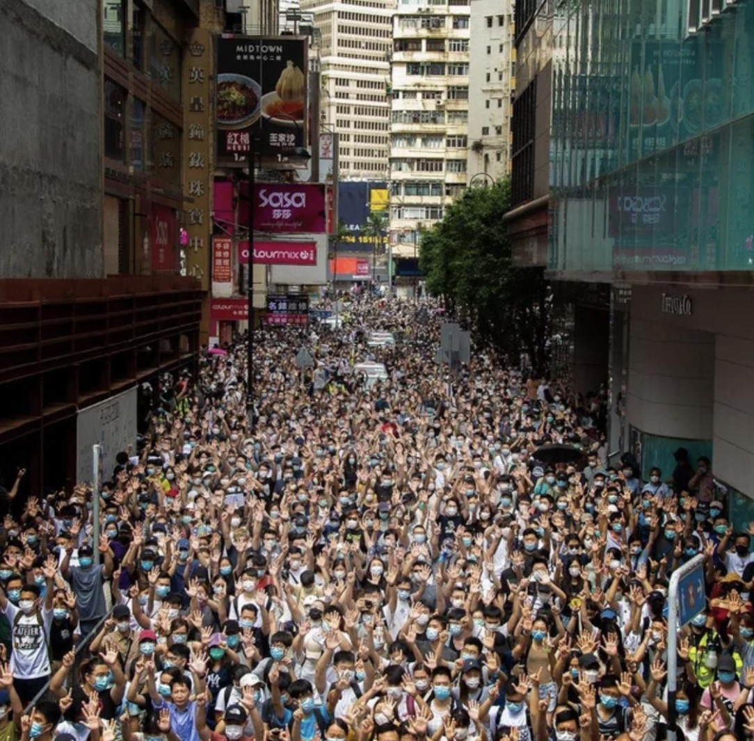 Hong Kongers stand 12 hours after the national security law is effective