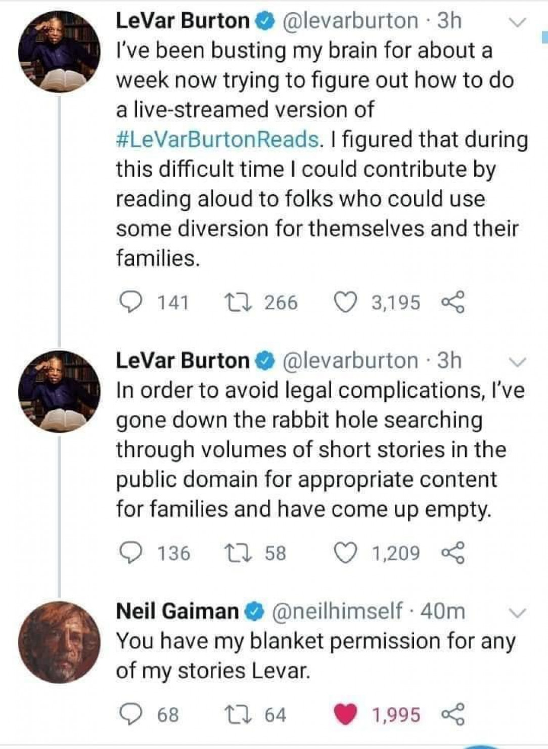 Double Bro - good guy LeVar, good guy Gaiman