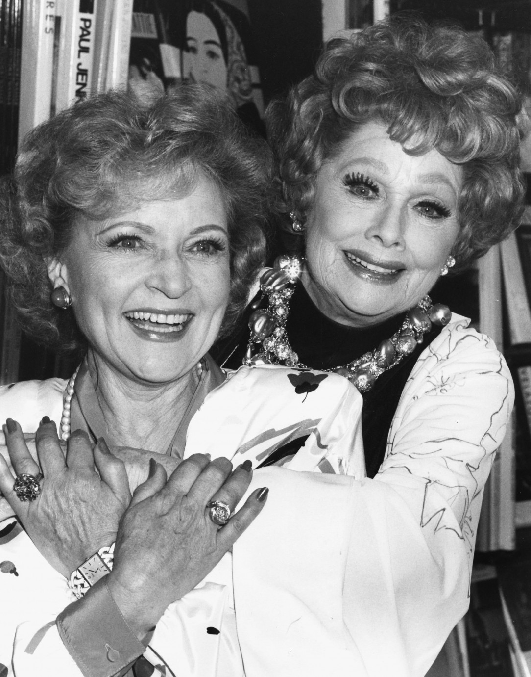 Betty White with Lucille Ball at a book signing event in Los Angeles, October 2nd 1987