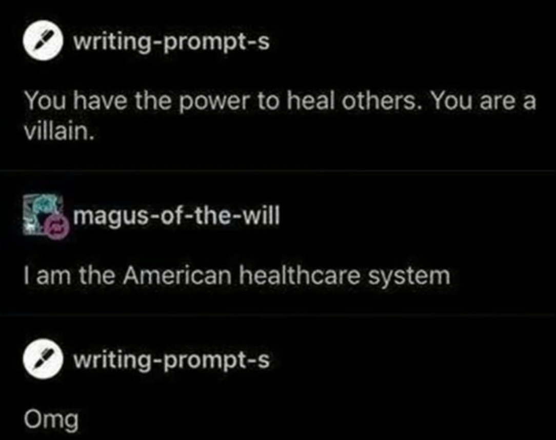 American Healthcare. Worst villan of them all