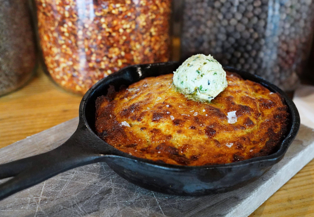 Cornbread with Green Garlic Butter