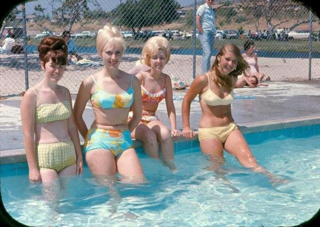 Hanging at the pool, 1967