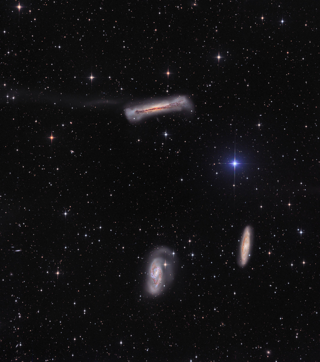 A deep image of Leo triplet in just 100mins OC/ NGC 3628 Shows Tidal tail feature