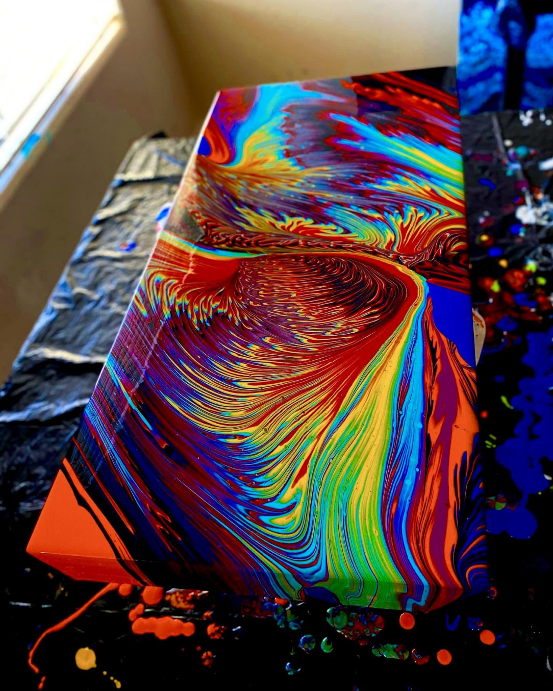 Colorful array of acrylic abstracts