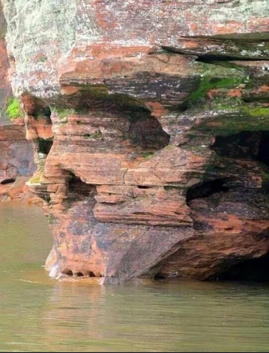 Wisconsin - Erosion caused this skull-shaped rock formation