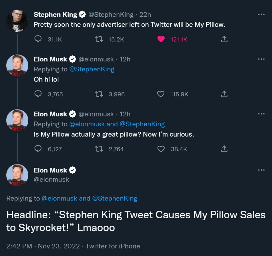 Stephen King&#039;s tweet has bothered Elon Musk so much that he keeps returning to reply again and again