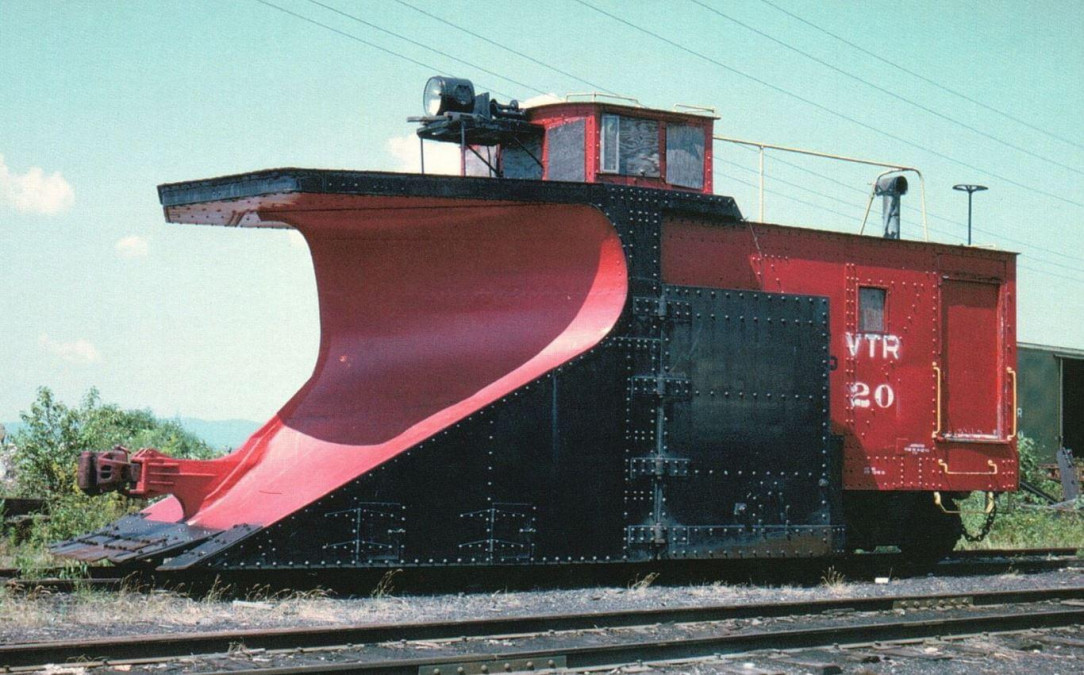 Vintage photo of a Vermont Railways Snow Plow