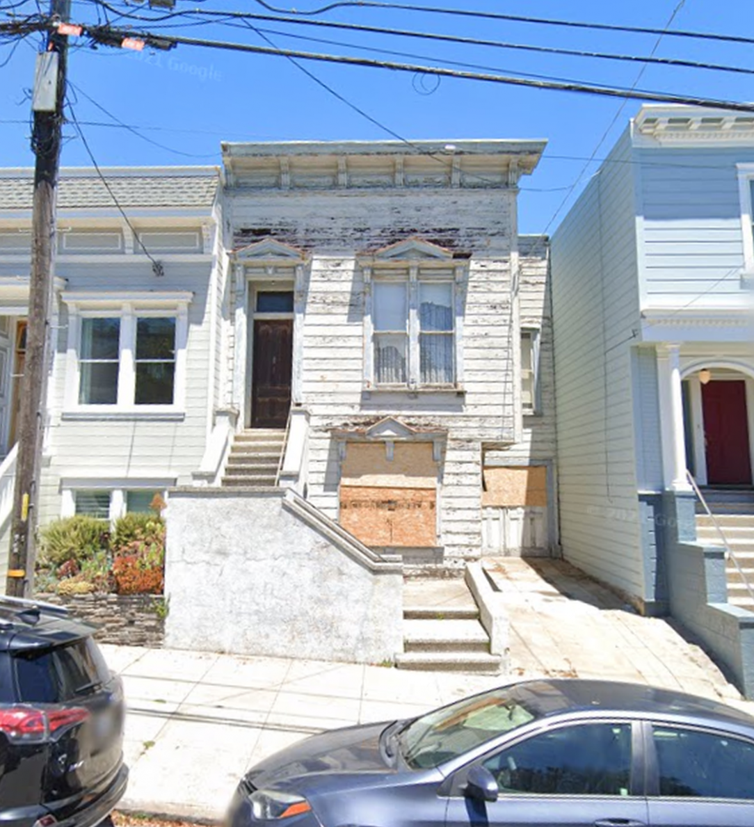 This house with 2 bathrooms and no useable bedrooms on a 2158sf lot just sold for $1. 97M in SF