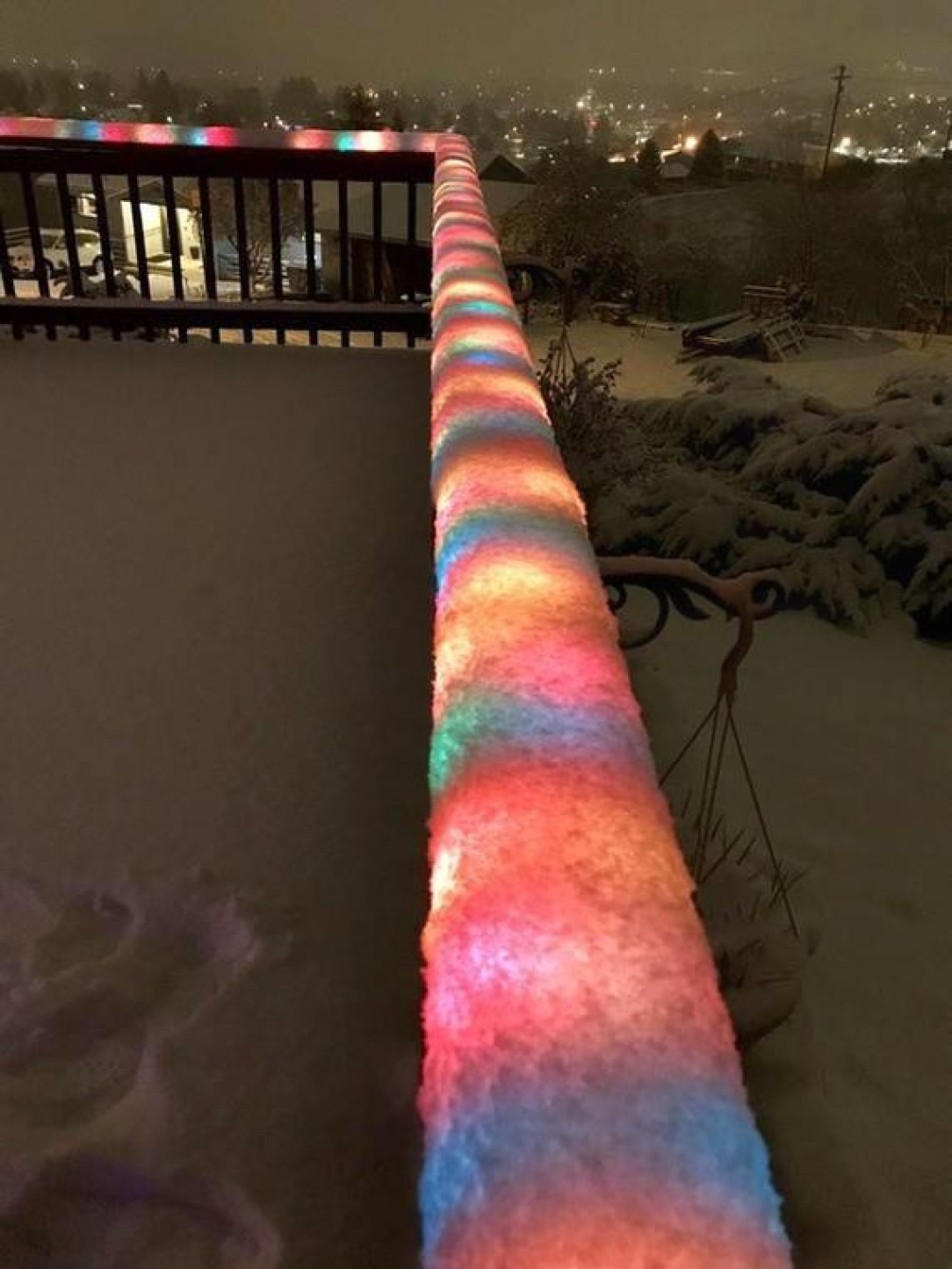 Xmas lights under snow