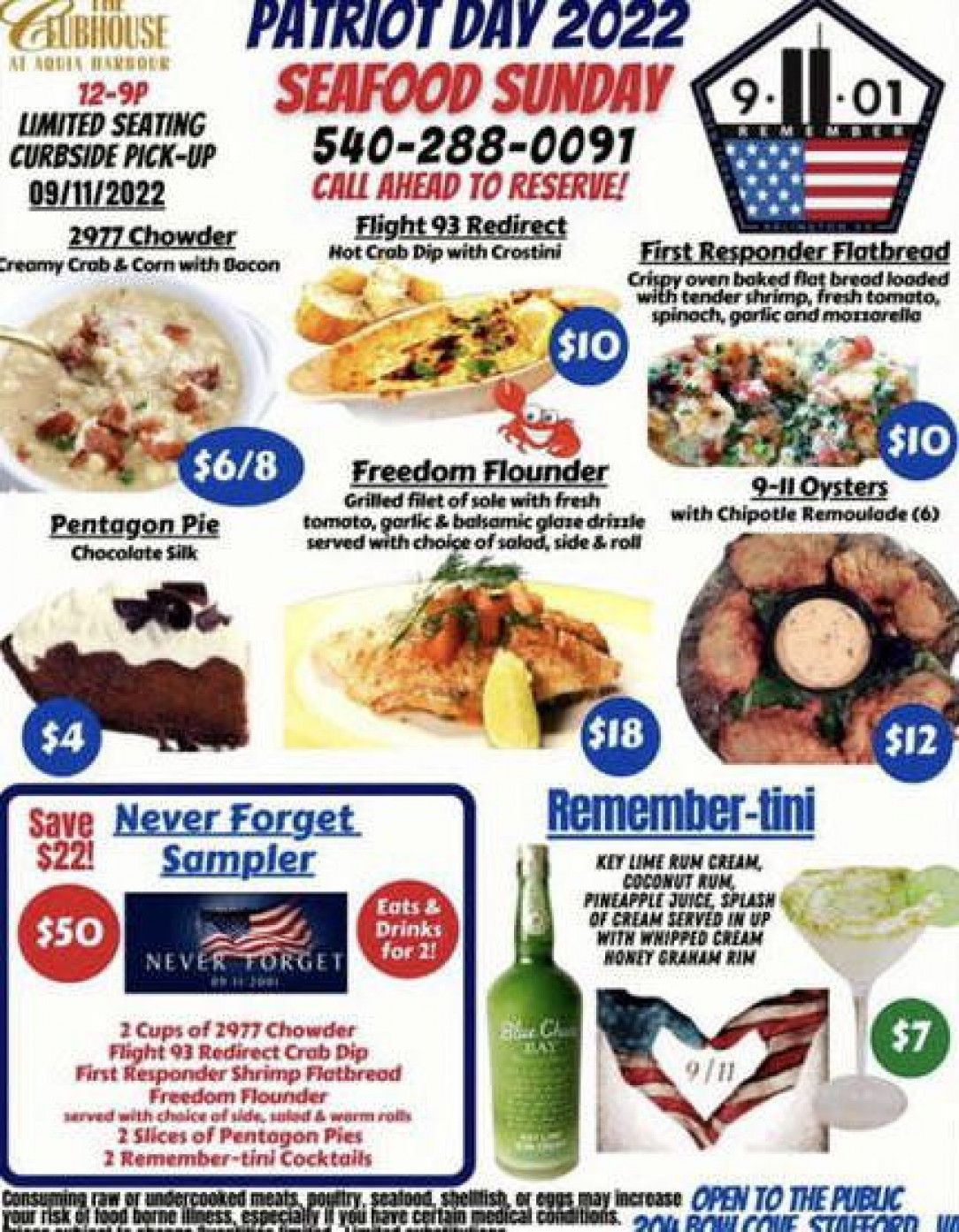 Virginia Restaurant has a 9/11 Themed Menu