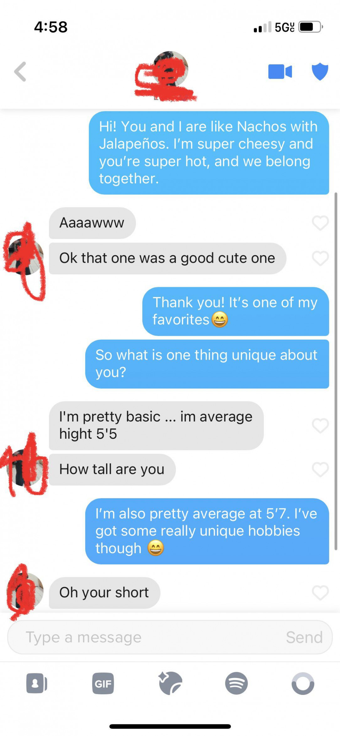 Her next message said she wanted 6’2 and up-it’s always the height