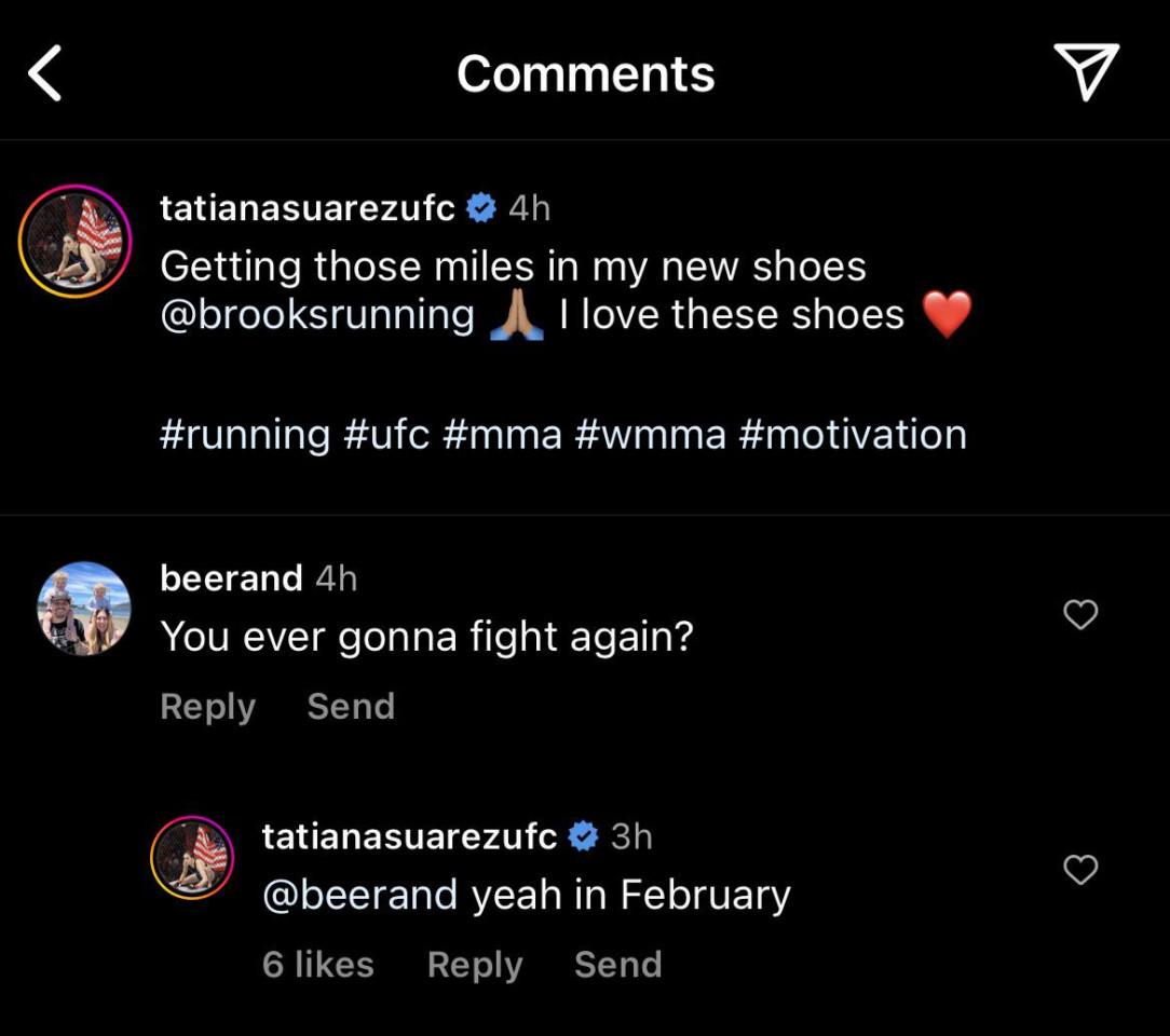 Tatiana Suarez says she is going to fight in February