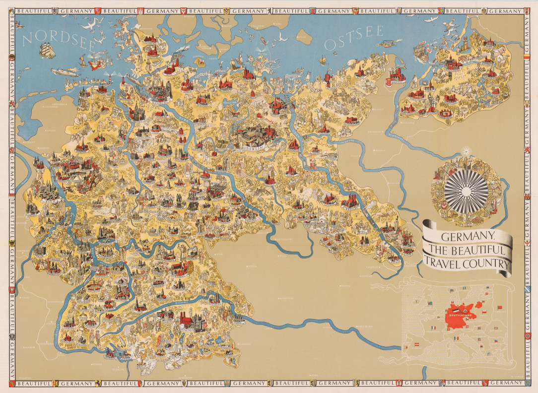 German travel map from the 1930s