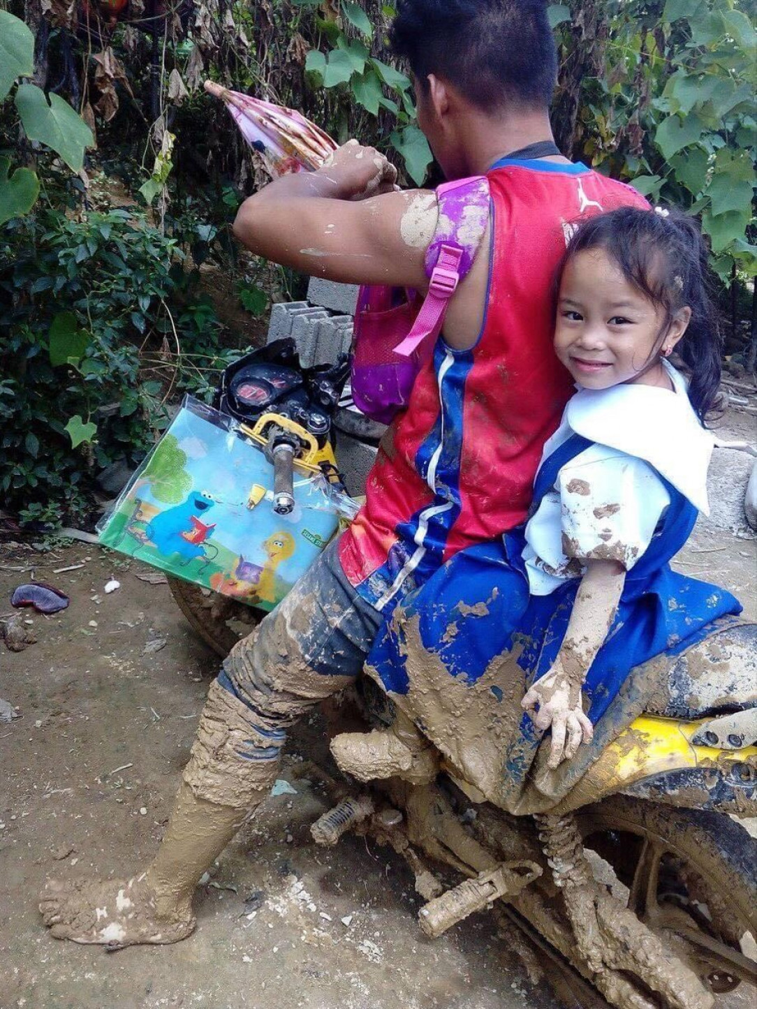 On her way to school