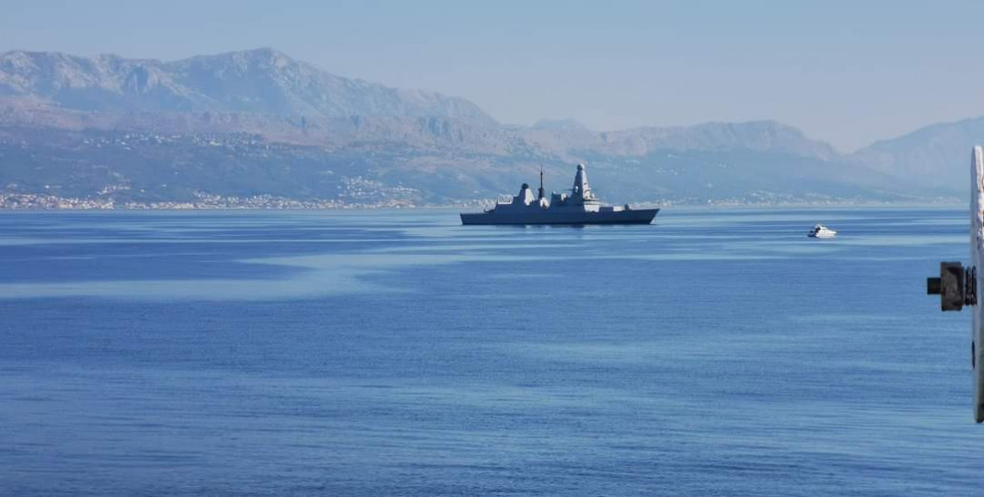 Royal Navy destroyer in Croatian waters (Split aquatorium)