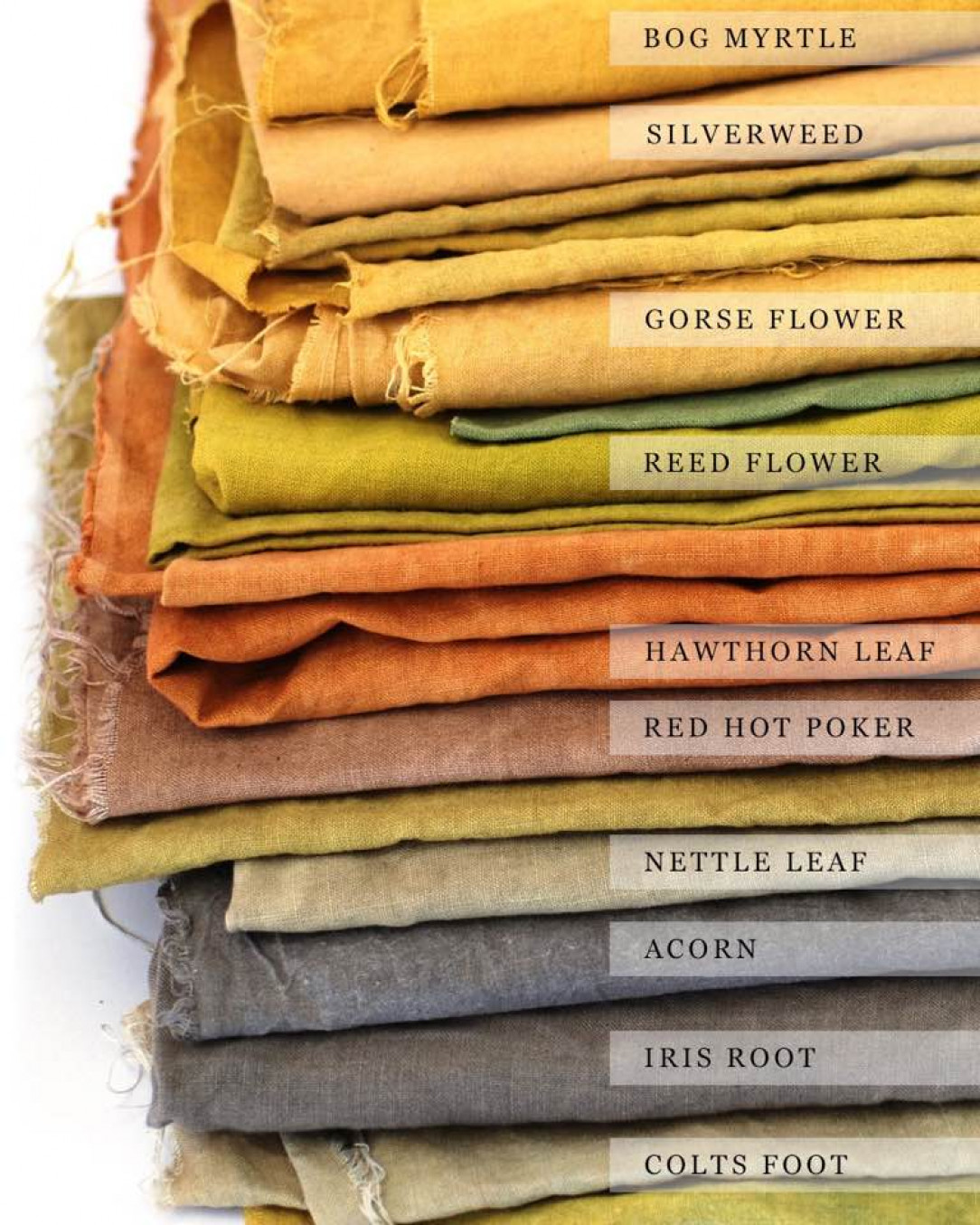 Medieval colours. This is the palette of natural, plant sourced dyes