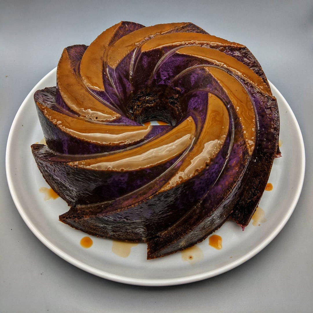 Ube Choco Flan Cake