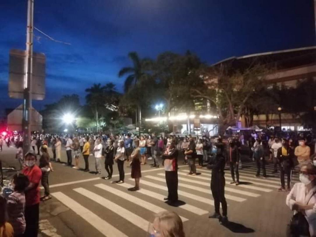 Catholics in the Philippines celebrating the Misa de Gallo, following social distancing protocols