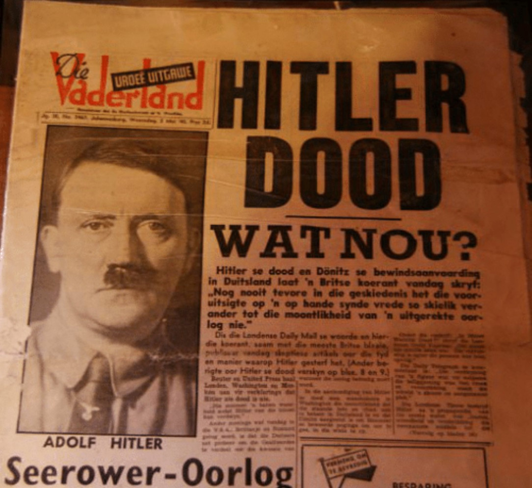 &quot;Hitler dead. What now?&quot; - Dutch newspaper, 1945
