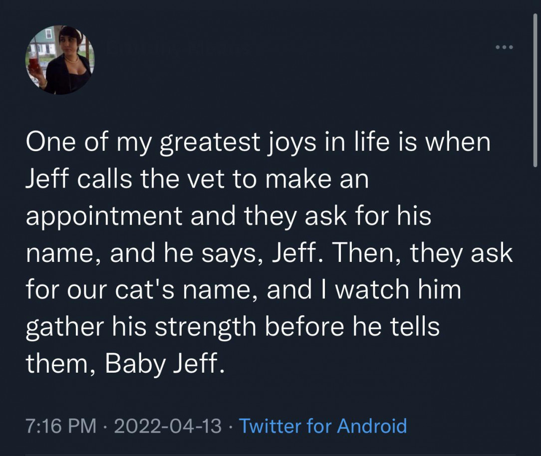 Baby Jeff, Jeff loves you …