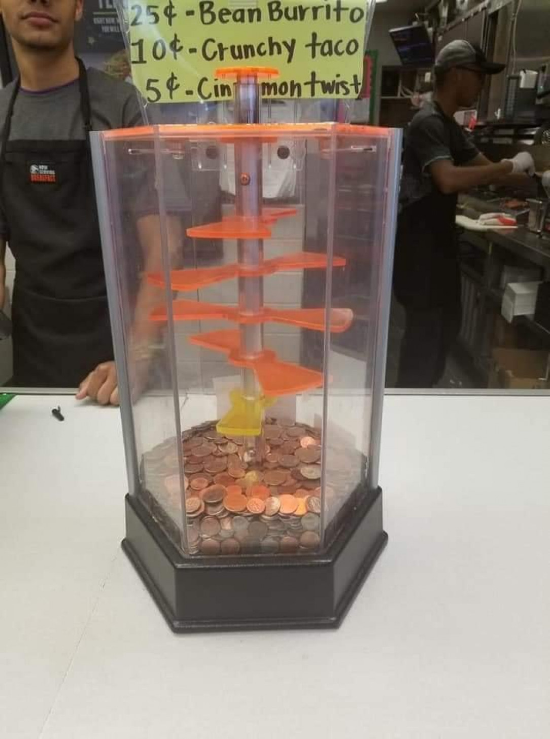 The coin game at Taco Bell