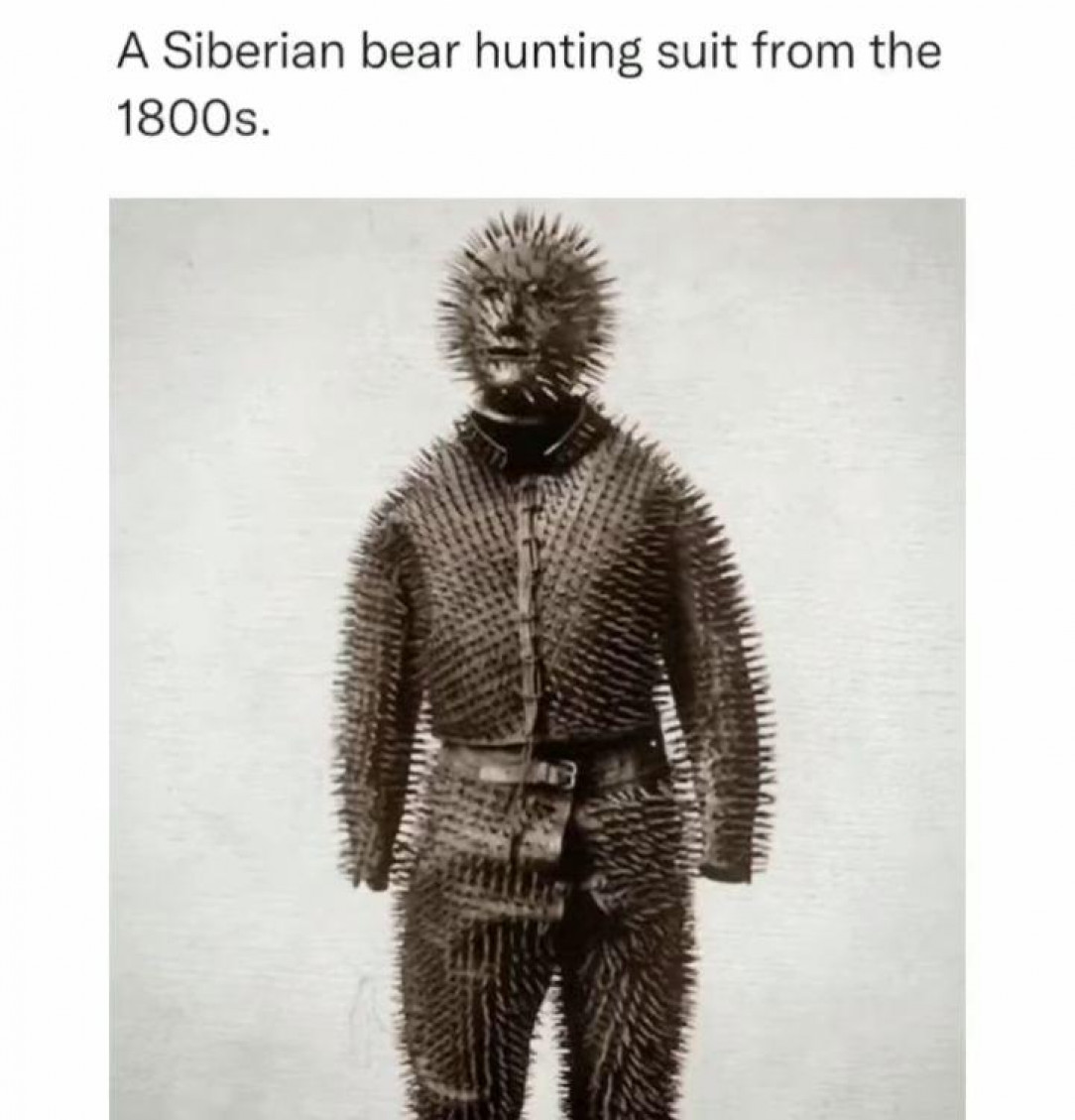 A Siberian bear hunting suit from the 1800s