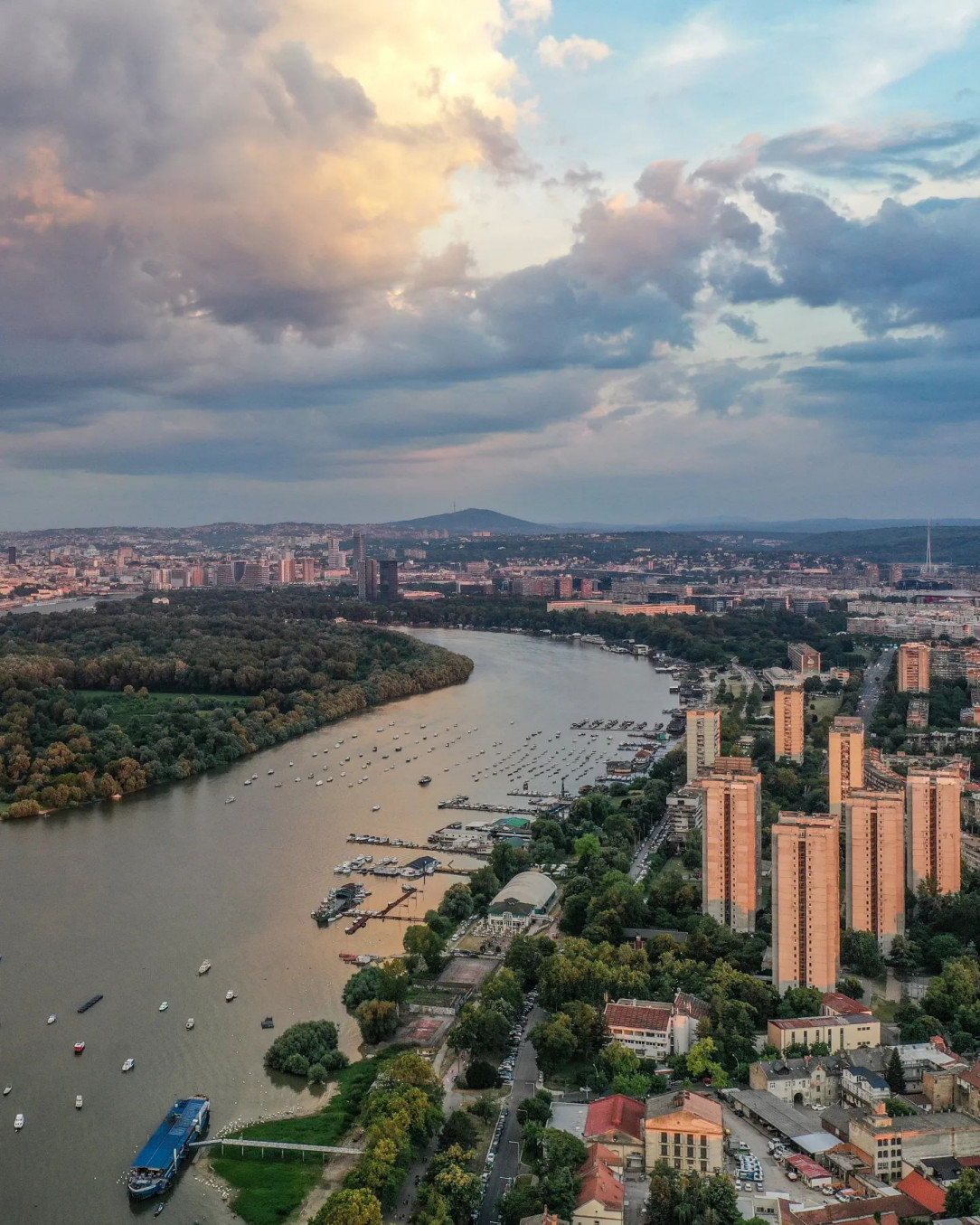 A branch of the Danube river flowing through Belgrade