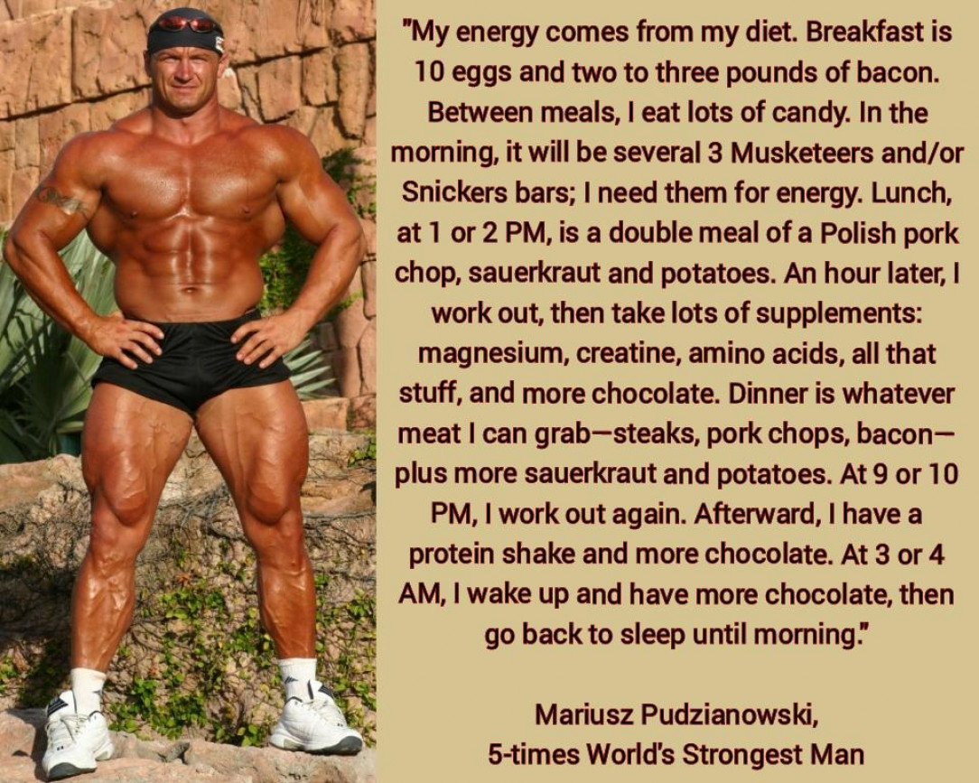 Mariusz Pudzianowski, 5-times World&#039;s Strongest Man, describes his diet