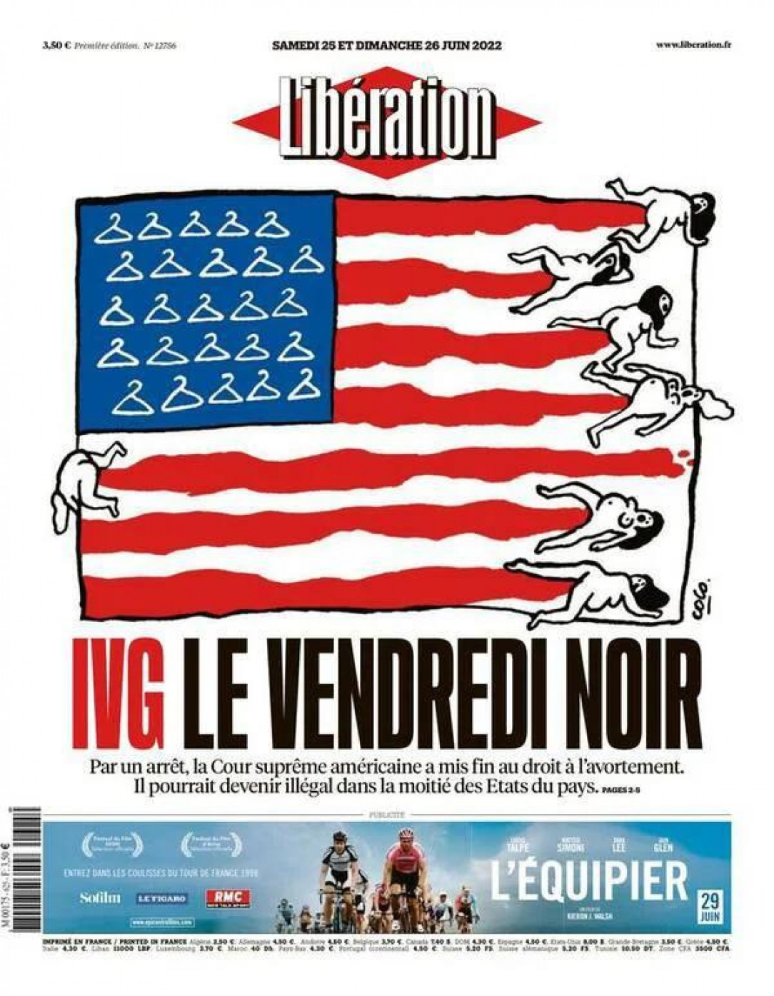 Front page of Liberation